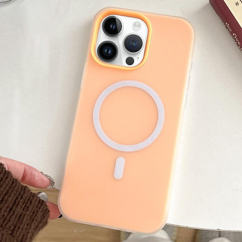 erorex For iPhone 14 Pro Max  Feel MagSafe Magnetic PC Hybrid TPU Phone Case(Orange) - Image 1