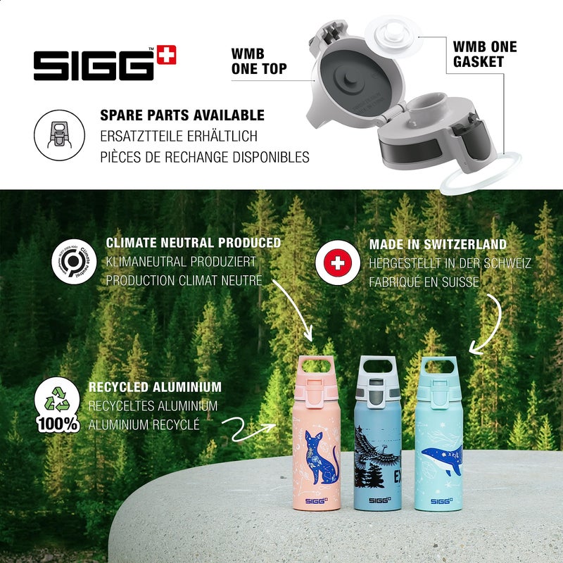 SIGG - Aluminium Kids Water Bottle - WMB ONE Mountain Lion - Suitable For Carbonated Beverages - Leakproof - Lightweight - BPA Free - Climate Neutral Certified - Dark Green - 20 Oz - Image 4