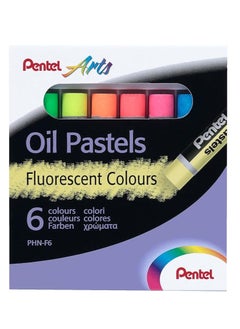 6-Piece Oil Pastel Flourescent Colours Multicolour