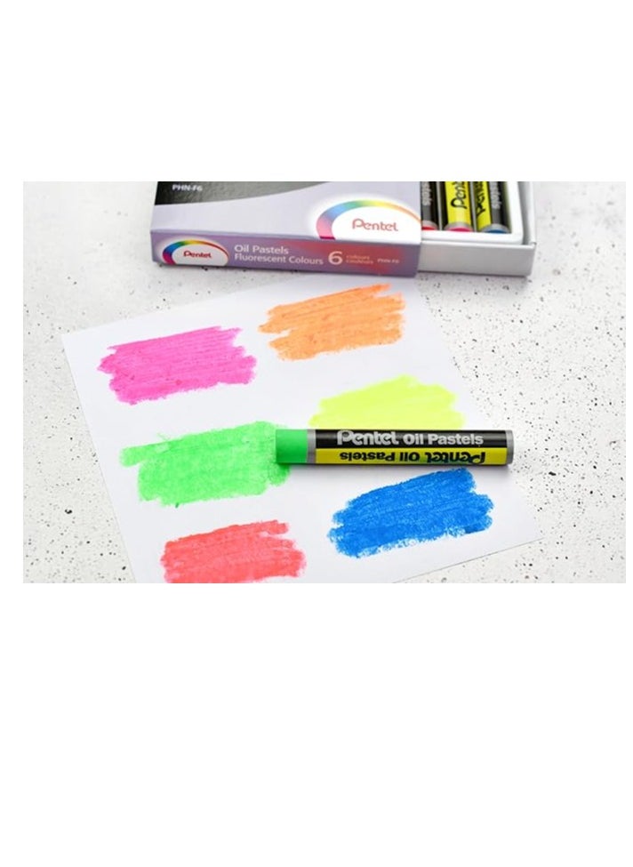Pental - 6-Piece Oil Pastel Flourescent Colours Multicolour - Image 1