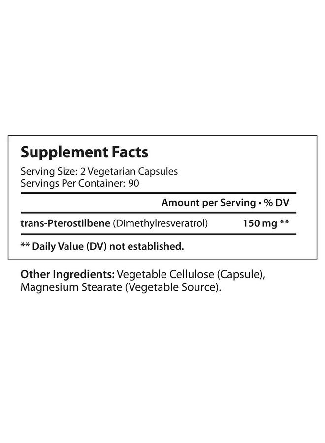 LongLifeNutri Pterostilbene 150mg, 180 Vegetarian Capsules, 3-Month Supply for Natural Wellness, Made in USA, Pure Natural Powder - Image 2