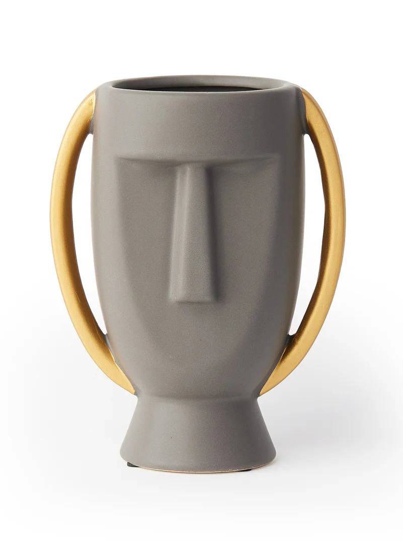 بريكلي بير مزهرية بكلتا الأذنين `` Stoic '' من Pebble Grey