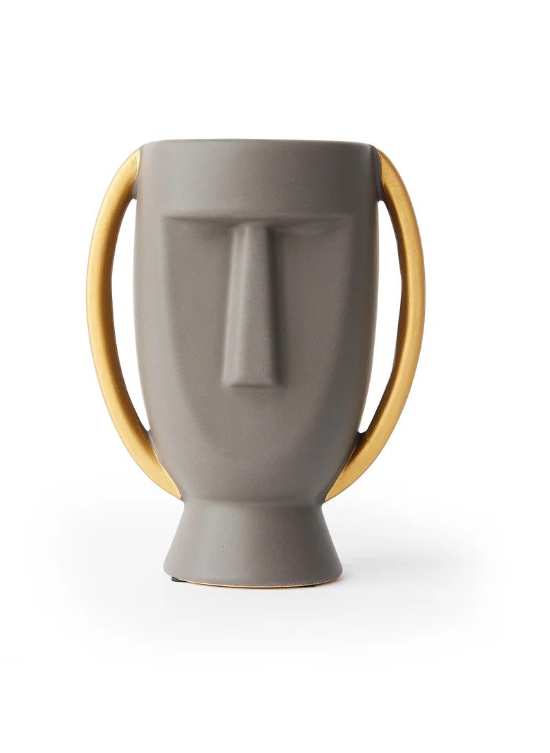 بريكلي بير مزهرية بكلتا الأذنين `` Stoic '' من Pebble Grey