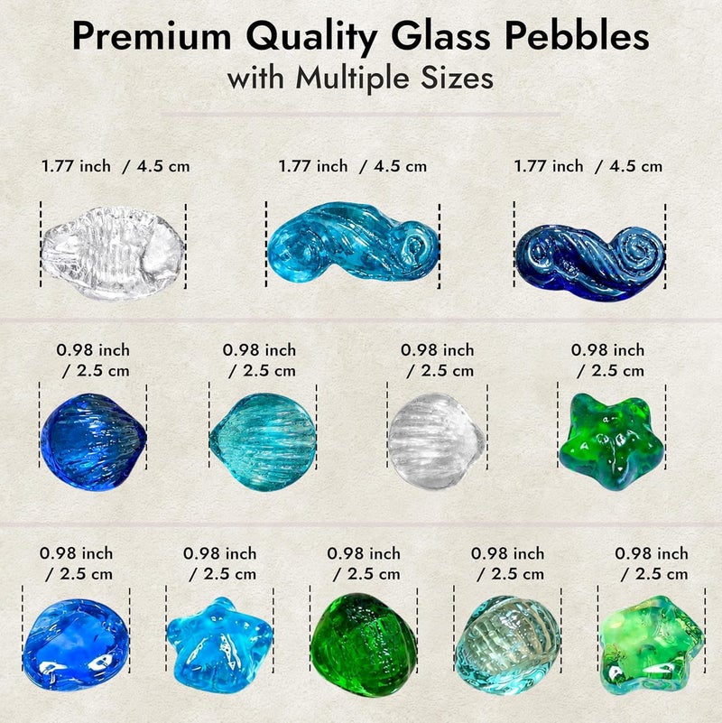 ARSUK Flat Glass Marbles Decorative Pebbles Mosaic Beads Gems Vase Fillers Floral Stones Aquarium Decor - Image 2