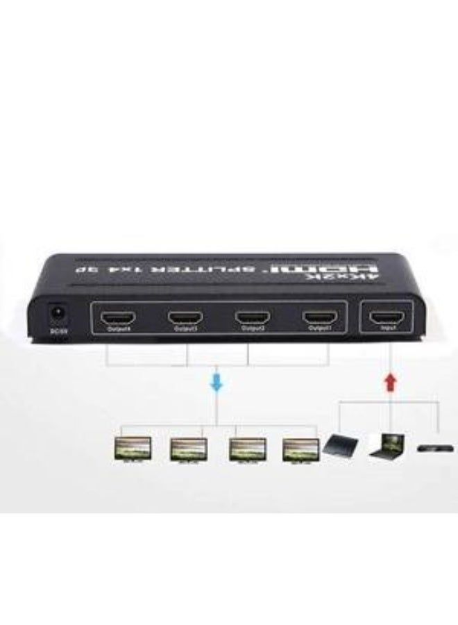 Chabeia 1x4 HDMI Splitter | Ultra HD 4K/2K | 1 Input - 4 outputs | Full HD/3D | 1080P | HDMI 1.4 | HDTV | PS4 / PS3 | XboxOne / 360 | DVD | Blu-ray | DTS Digital | Dolby Digital-(TD-430H-01) - Image 5