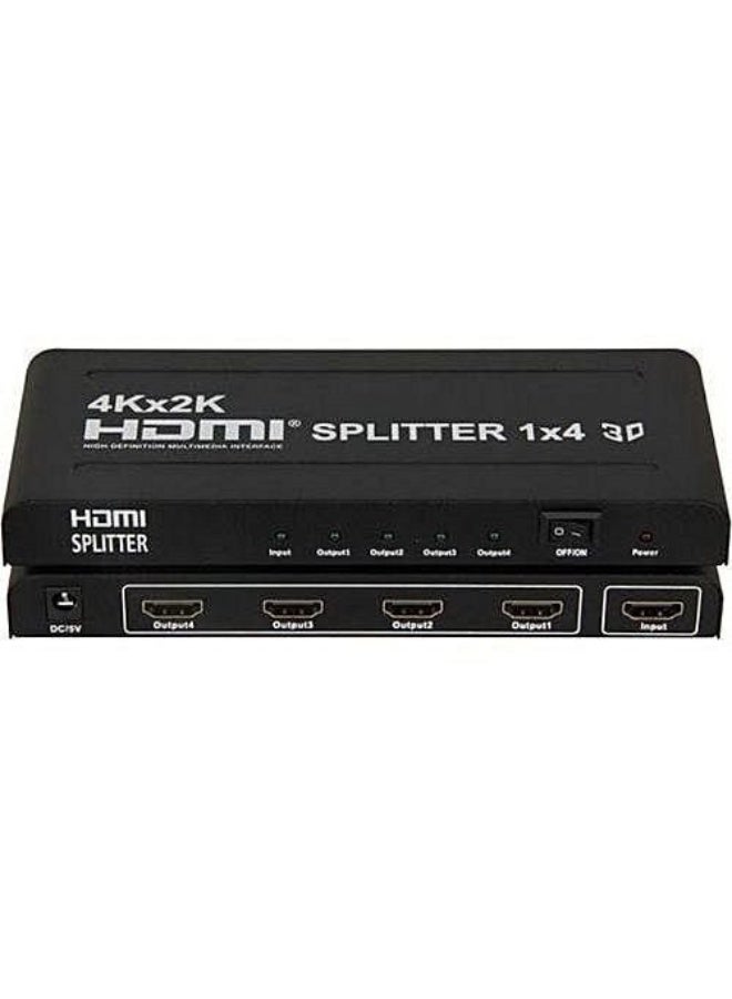Chabeia 1x4 HDMI Splitter | Ultra HD 4K/2K | 1 Input - 4 outputs | Full HD/3D | 1080P | HDMI 1.4 | HDTV | PS4 / PS3 | XboxOne / 360 | DVD | Blu-ray | DTS Digital | Dolby Digital-(TD-430H-01) - Image 1