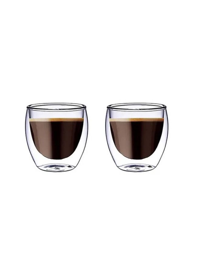 2-Piece Double Wall Glass Tumbler Clear 100ml  - Image 1
