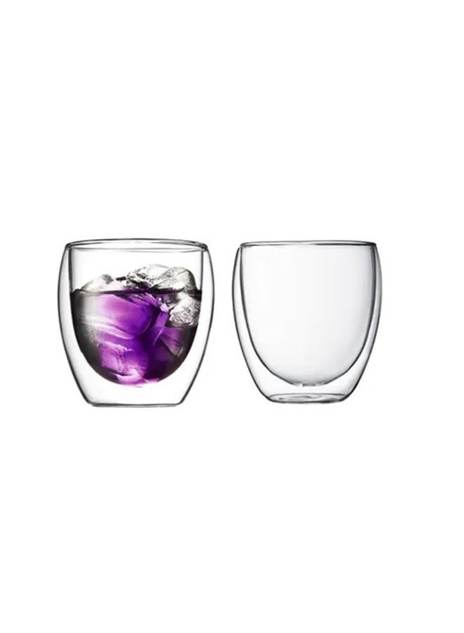 2-Piece Double Wall Glass Tumbler Clear 100ml  - Image 2