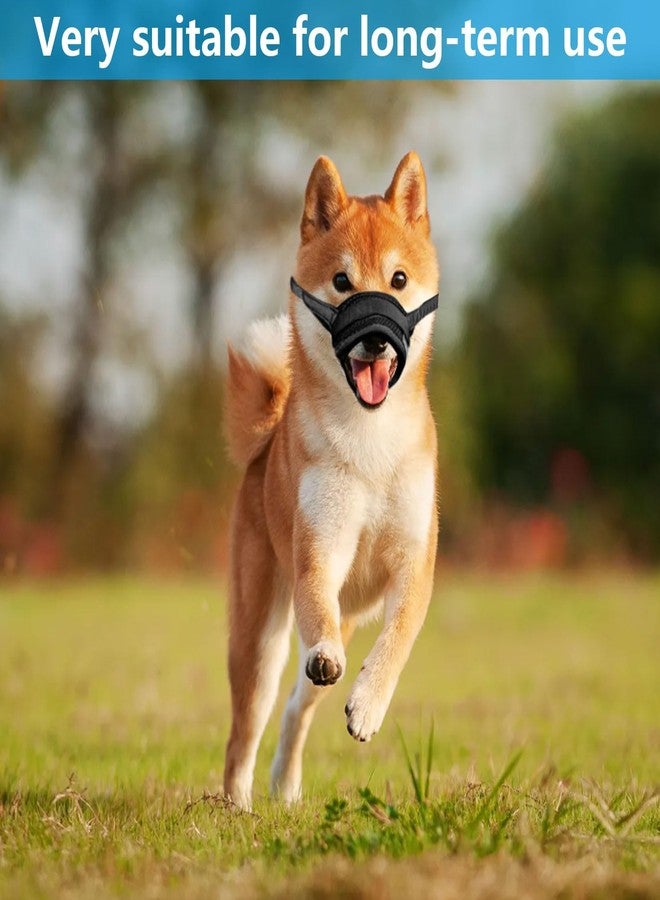 سكويشي واقي فم للكلاب (قطعتان)، كمامة قابلة للتعديل للكلاب مناسبة للمشي في الهواء الطلق والأماكن العامة، كمامة شبكية تسمح بالتهوية باللون الأسود - Image 4