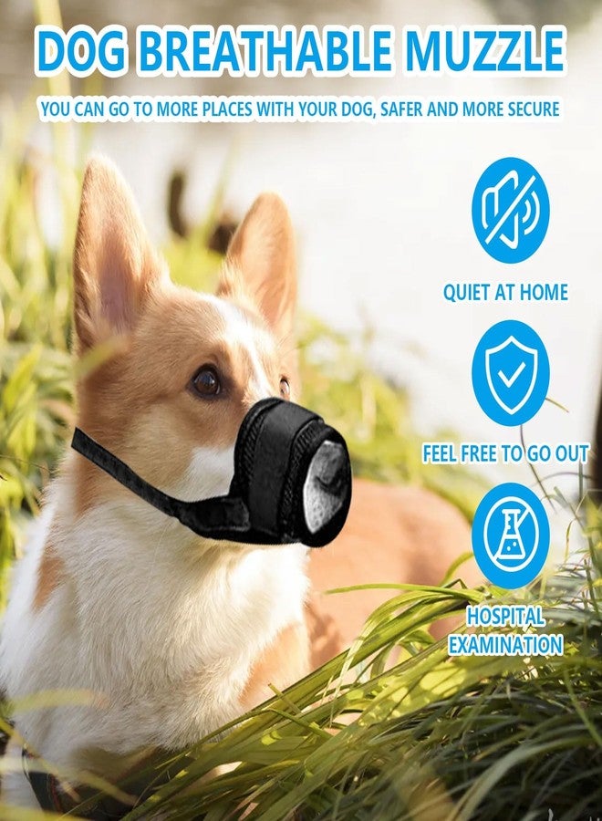 سكويشي واقي فم للكلاب (قطعتان)، كمامة قابلة للتعديل للكلاب مناسبة للمشي في الهواء الطلق والأماكن العامة، كمامة شبكية تسمح بالتهوية باللون الأسود - Image 5