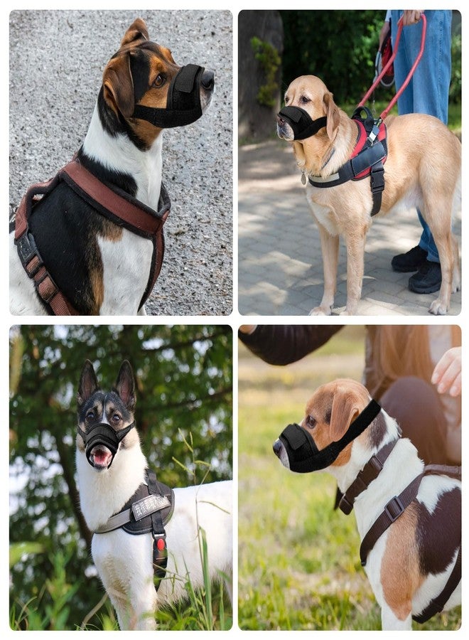 سكويشي واقي فم للكلاب (قطعتان)، كمامة قابلة للتعديل للكلاب مناسبة للمشي في الهواء الطلق والأماكن العامة، كمامة شبكية تسمح بالتهوية باللون الأسود - Image 2