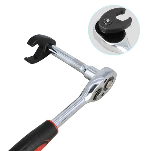 DPTOOL Crows foot Wrench Set 1/2" and 3/8” Drive Flare Nut Crowfoot Wrench Set Metric 8-32mm 6 Point Crows Feet Wrench Set 21Pcs Flare Nut Wrench Kit for Removing Nuts from hard-to-reach Areas - Image 5
