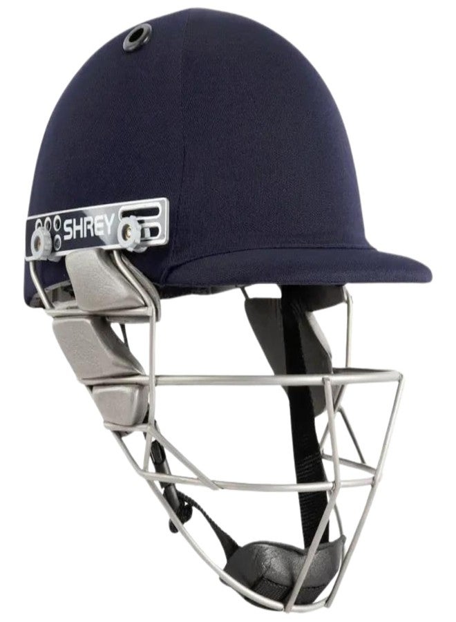 Shrey Pro Guard 2.0 Stainless Steel Visor Cricket Helmet with 4 Round Velcro Sets | Helmet ABS Composite Shell, EPS Liner for Increased Safety & Comfortable Fit (Navy - M) - Image 1