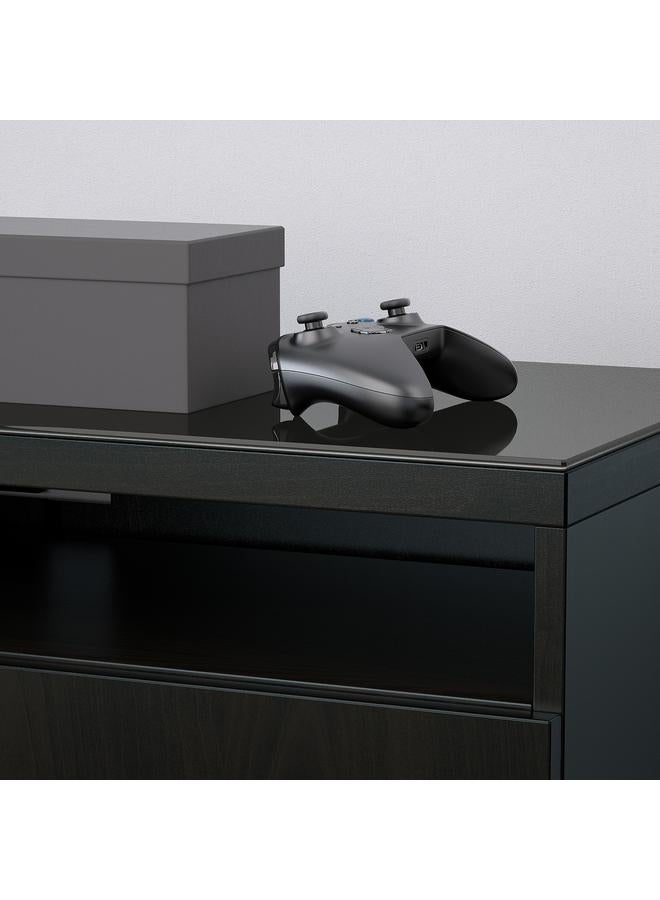 زبون لوحة علوية للتلفزيون، زجاج أسود، 180×40 سم - Image 2