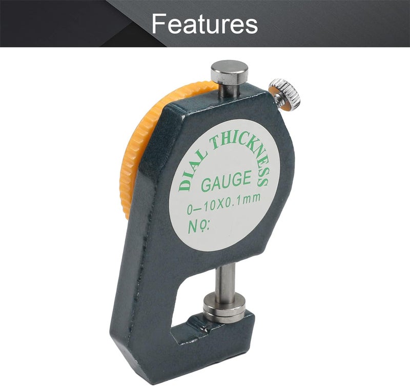 Utoolmart Metal Leather 0 to 10mm Dial Thickness Gauge 0.1mm Precision 1 Pcs - Image 3