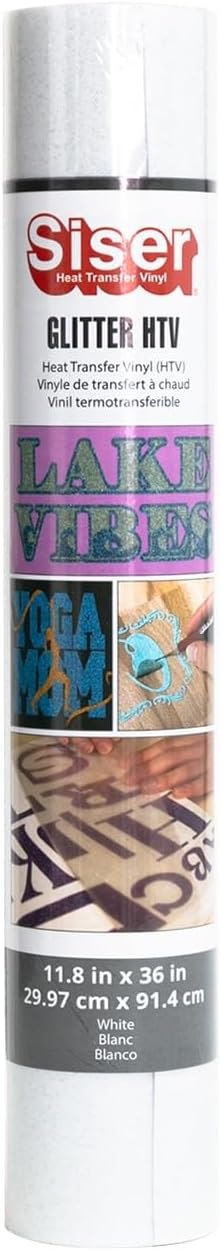 Siser Glitter Heat Transfer Vinyl White 118 x 36