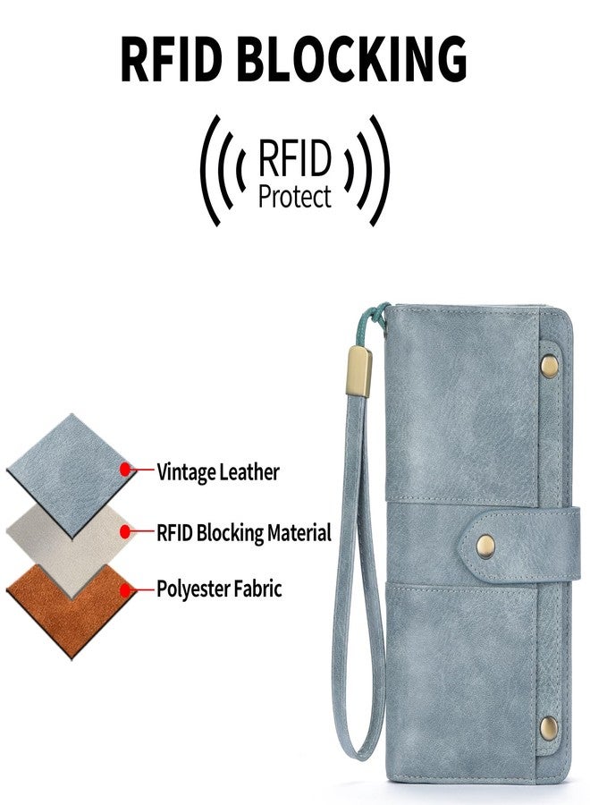 FALAN MULE Women Genuine Leather Wallet Large Capacity Bifold RFID Blocking Card Holder with Zipper Coin Pocket - Image 5