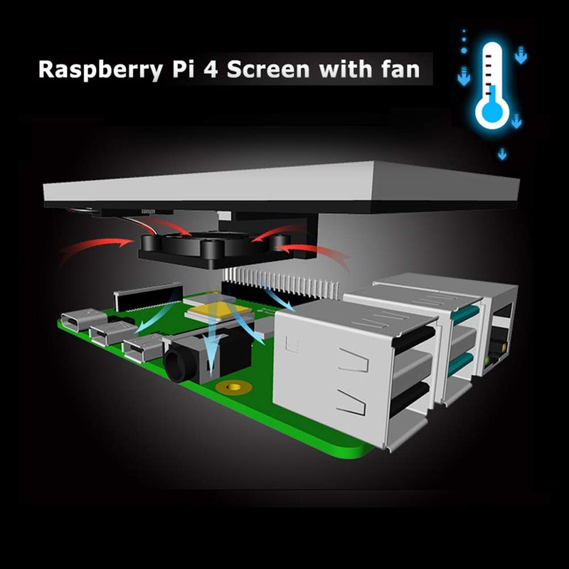JUN-ELECTRON for Raspberry Pi 4 Touch Screen with Case, 3.5 inch Touchscreen with Fan, 320x480 Monitor TFT LCD Game Display - Image 2
