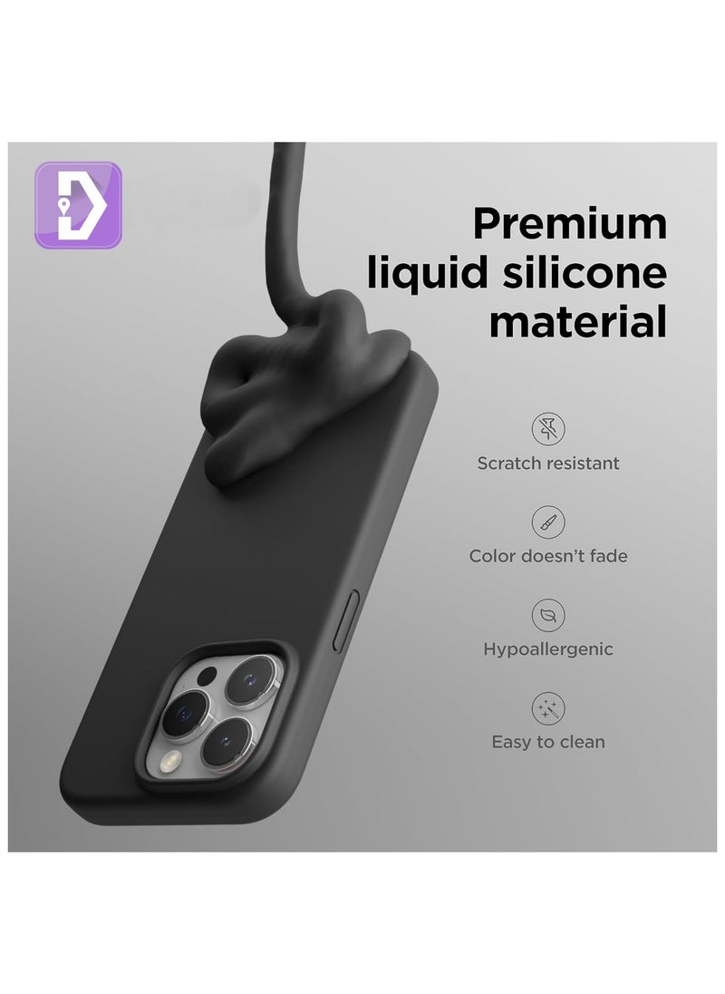 Delivus Iphone Silicone Case - Silky Soft Touch with Military Grade Drop Protection - Anti-Scratch Microfiber Lining - Shockproof Protective Phone Case Slim Thin Cover (Iphone 15 Pro, Black)  - Image 3