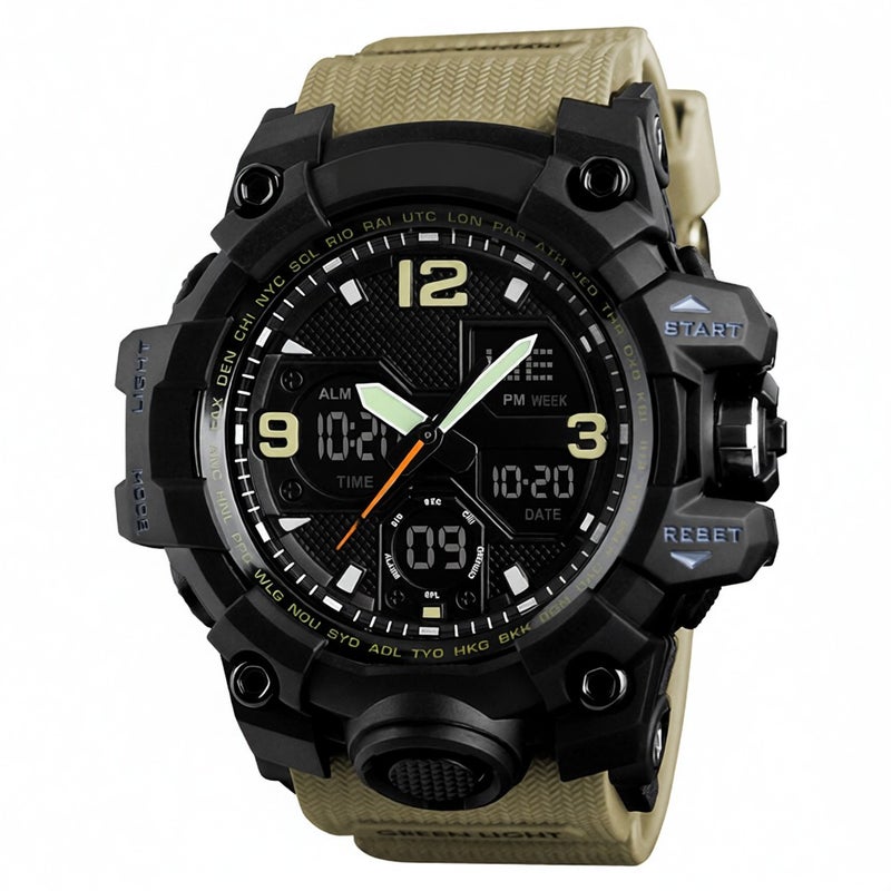 SKMEI 1155B Quartz Digital Electronic Men Watch Fashion Casual Outdoor Sports Male Wristwatch Dual Time Date Week Chrono Alarm 5ATM Waterproof Luminous Multifunctional Watches Relogio Masculino - Image 1