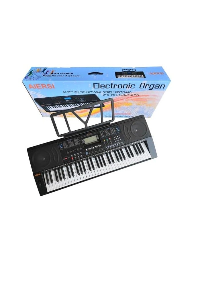 AIERSI Branded Multi Function Church Adult Electronic Organ and 61 Digital Piano Keyboard USB Portable