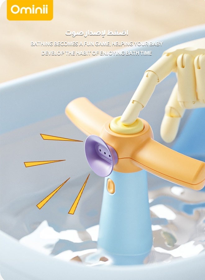 أوميني كرسي استحمام للأطفال مع زر موسيقي، تصميم آمن غير قابل للانزلاق، قابل للفك والاستخدام المتعدد، دعم مريح من 6–24 شهر - Image 2
