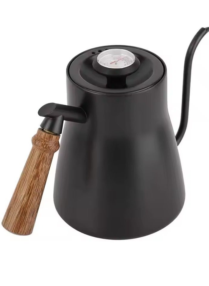Gooseneck kettle, 850ml stainless steel hand brewed coffee pot with lid drip coffee pot, long narrow mouth coffee pot tea stove kettle, suitable for home brewing, camping and travel, long mouth pot, tea kettle with temperature control, drip pot, coffee hand brewed pot  - Image 1