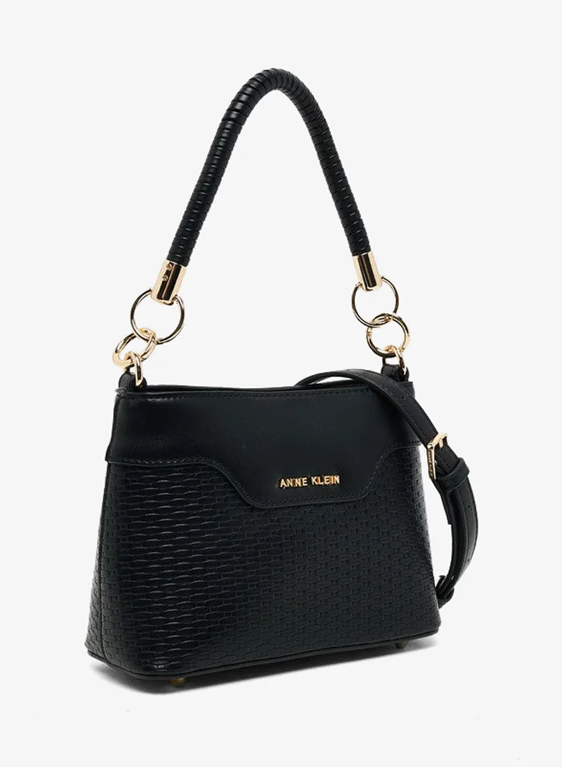 ان كلاين Anne Klein Women’s Black PU Top Handle Satchel Bag