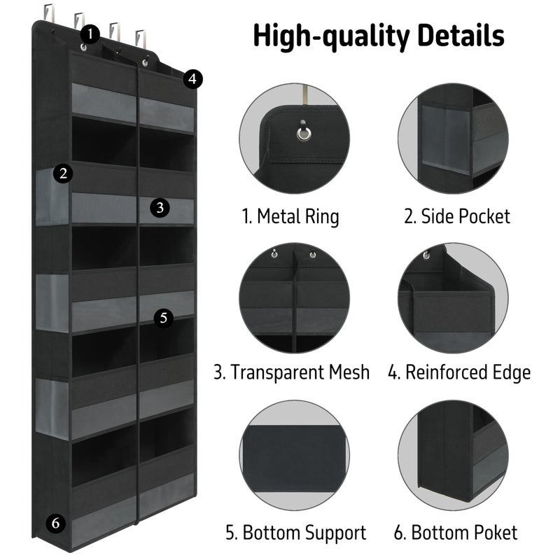 Giraffe Creation Over Door Hanging Organizer with 10 Large Capacity Pockets, Ideal Storage for Closet, Bathroom, Nursery, Bedroom, Dorm, Toys, Cosmetics, and Baby Essentials, Black - Image 4