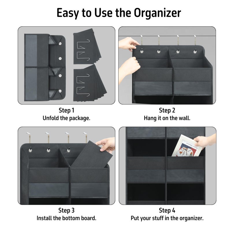 Giraffe Creation Over Door Hanging Organizer with 10 Large Capacity Pockets, Ideal Storage for Closet, Bathroom, Nursery, Bedroom, Dorm, Toys, Cosmetics, and Baby Essentials, Black - Image 5