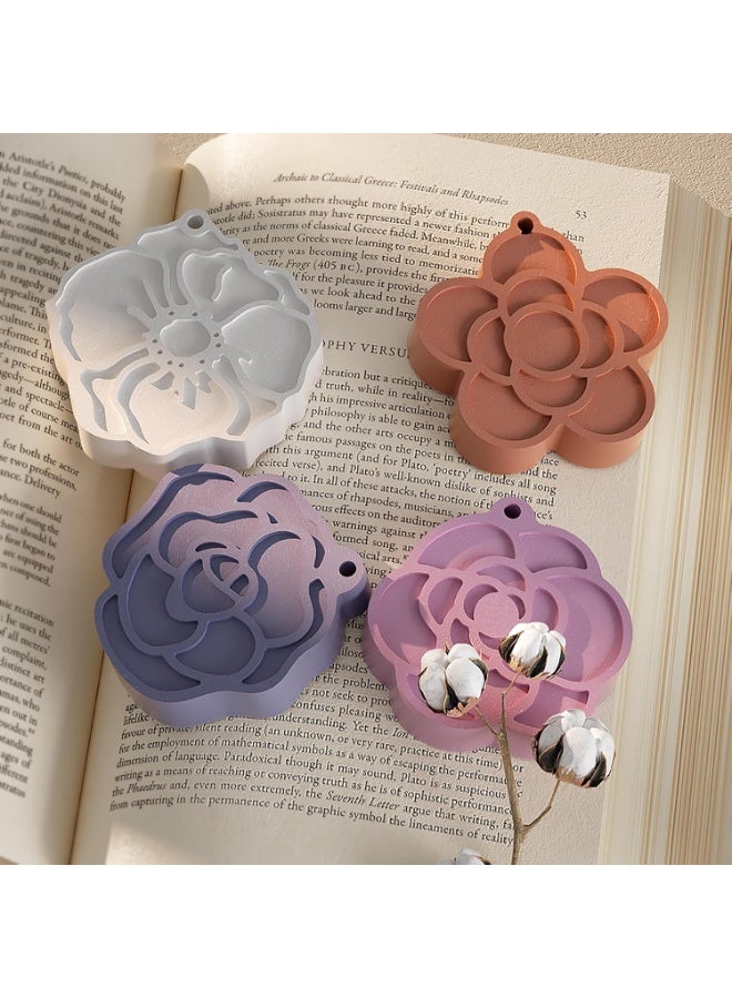 موثوقية التنبؤ 4 قوالب كاميليا قالب راتنج كاميليا فلاور كوستر، قوالب سيليكون لصب الراتنج للديكور المنزلي وصناعة الشموع قالب لولبي متموج - Image 5