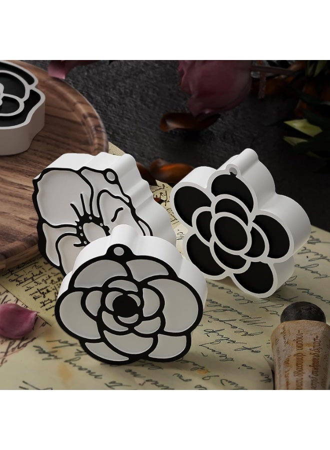 موثوقية التنبؤ 4 قوالب كاميليا قالب راتنج كاميليا فلاور كوستر، قوالب سيليكون لصب الراتنج للديكور المنزلي وصناعة الشموع قالب لولبي متموج - Image 4