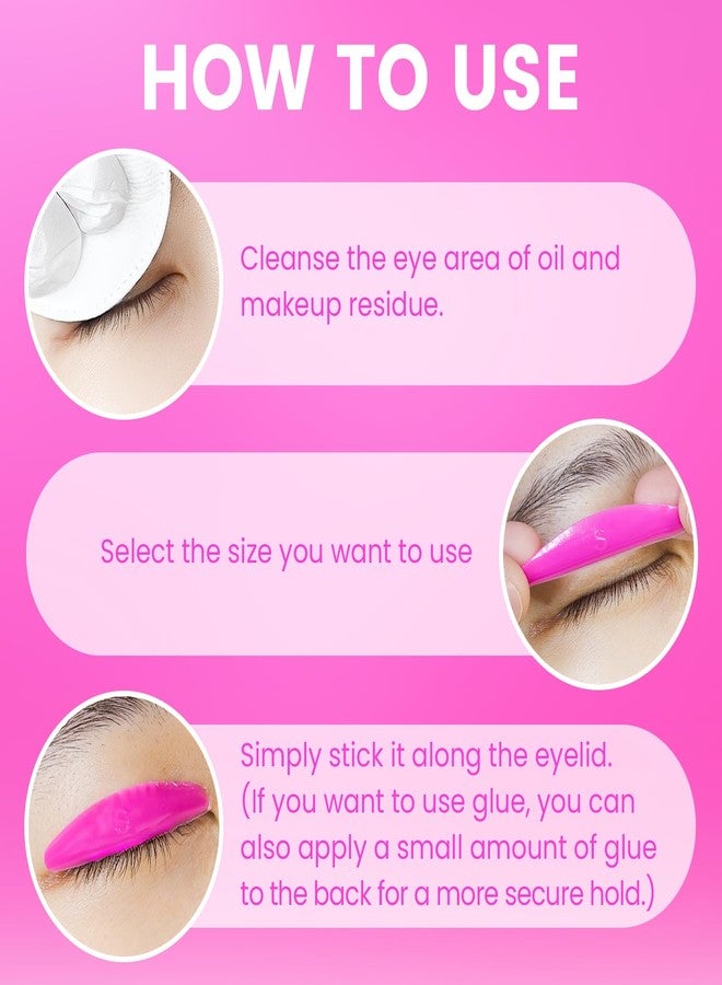 PERMANIA Korean Lash Lift Pads, 5 Sizes Strong Hold Glueless Lash Lift Rods Extreme Eyelash Curler Reusable for Eyelash Lifting (Rose) - Image 5