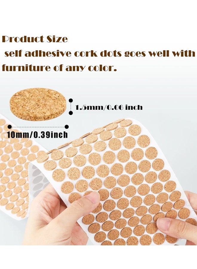 1400PCS 0.39 Inch Self Adhesive Cork Furniture Bumper Pads - Image 2