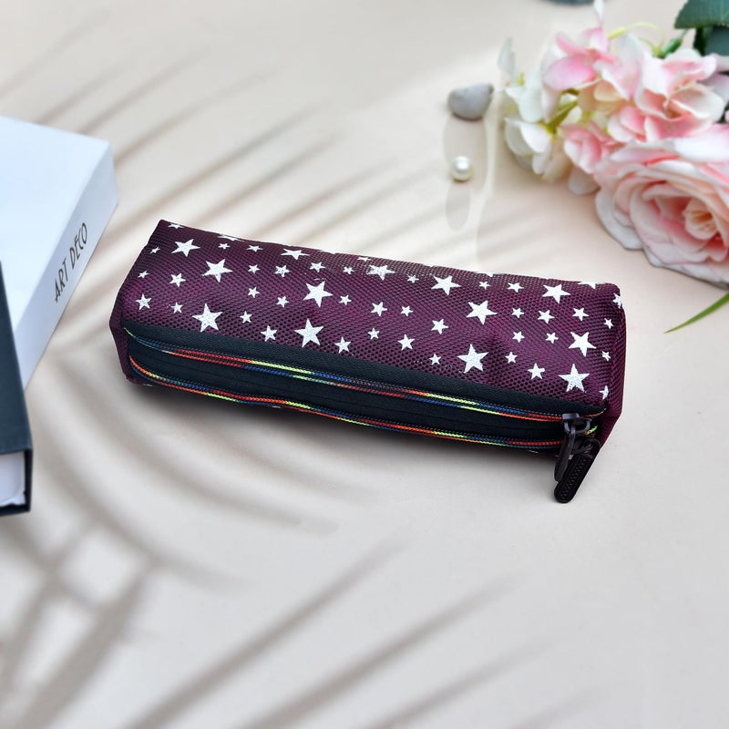 Kuber Industries Kuber Industries Makeup Pouch|Rexine Cosmetic Pouch|Jewellery Utility Pouch|Toiletry Pouch for Girls|Travel Makeup Pouch for Girls|Storage Makeup Bag|Star Makeup Pouch|Pack of 2|Multi  - Image 2
