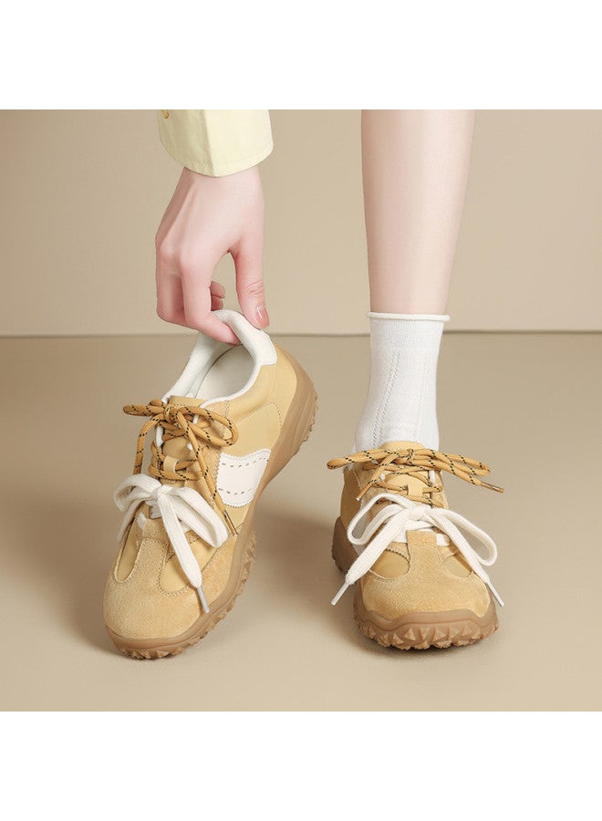 ZHR Top Layer Pigskin】 Invisible Height-increasing Running Sneakers For Women, Autumn Outdoor Casual Training Shoes For Women - Image 3