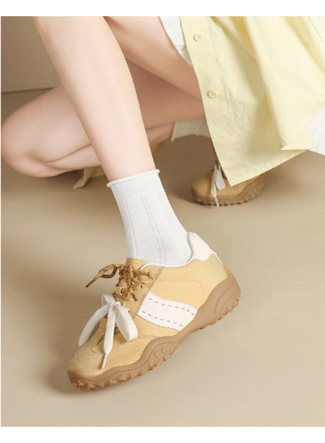 ZHR Top Layer Pigskin】 Invisible Height-increasing Running Sneakers For Women, Autumn Outdoor Casual Training Shoes For Women - Image 1