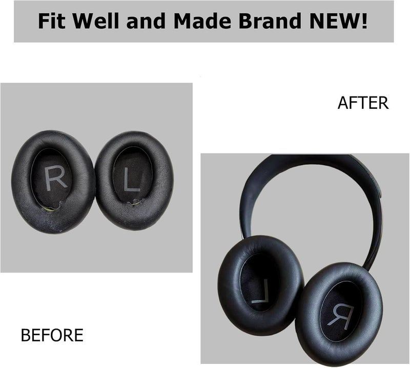 Cypher.V وسادات أذن بديلة، غطاء وسادات للأذن لسماعات Bose 700 المانعة للضوضاء NC700 فوق الأذن (أسود) - Image 3