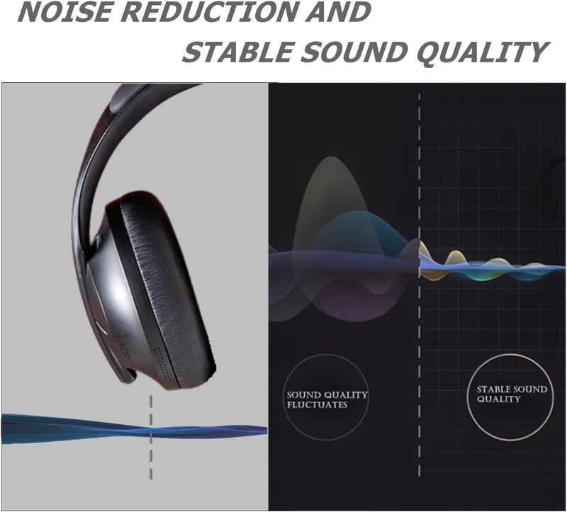 Cypher.V وسادات أذن بديلة، غطاء وسادات للأذن لسماعات Bose 700 المانعة للضوضاء NC700 فوق الأذن (أسود) - Image 4