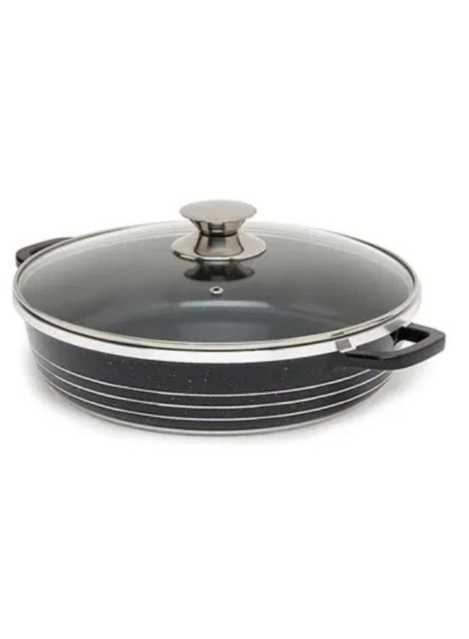 ديسيني كسرولة ضحلة غير لاصقة مقاس 32 سم أسود/شفاف - Image 1