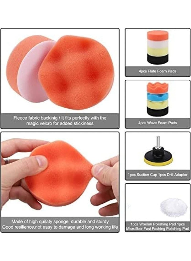 Car Sponge and Wool Polishing Pad Kit (8 Pieces) | High Quality for Auto Detailing - Image 3