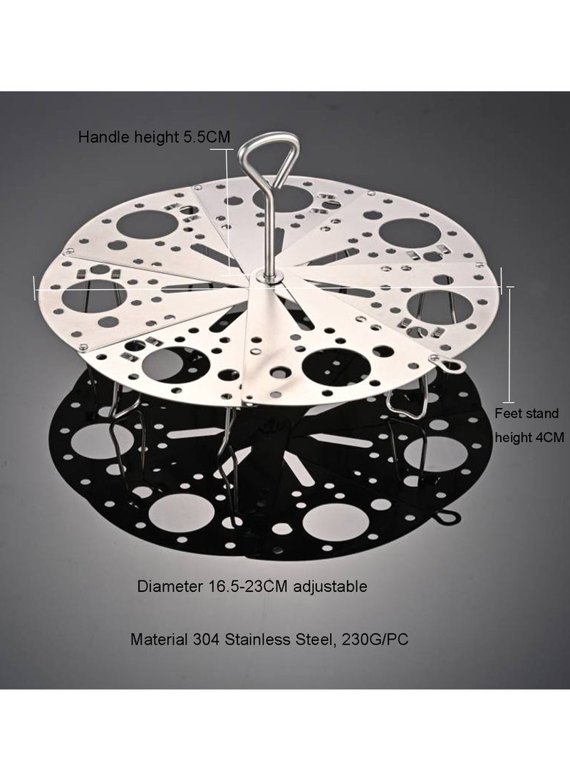 حامل البخار، صفيحة البخار من الفولاذ المقاوم للصدأ 304، حامل البخار القابل للطي والتعديل، حامل البخار المطبخ متعدد الوظائف، يناسب مختلف الأوعية والمقالي الضاغطة. - Image 2
