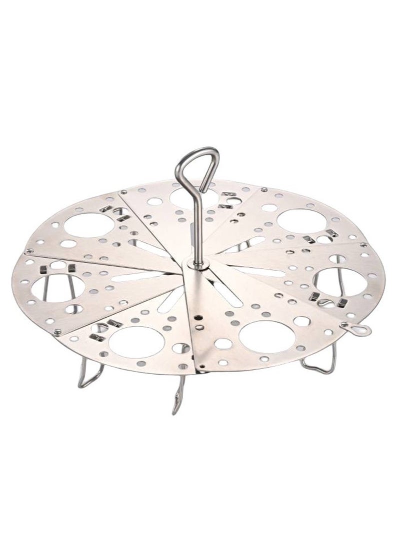 حامل البخار، صفيحة البخار من الفولاذ المقاوم للصدأ 304، حامل البخار القابل للطي والتعديل، حامل البخار المطبخ متعدد الوظائف، يناسب مختلف الأوعية والمقالي الضاغطة. - Image 1