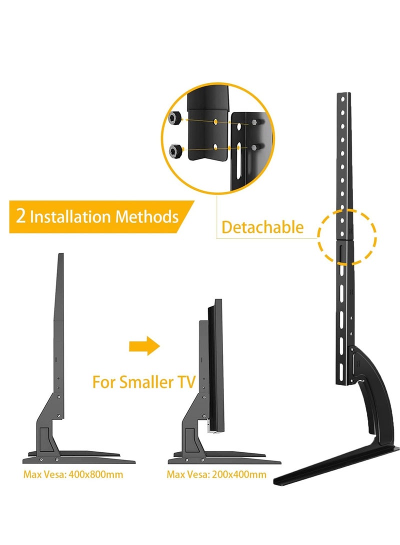 ELTRAZONE "Universal TV Stand Tabletop Mount by 5Rcom: Supports 22 to 65 inch Flat Screen TVs, Adjustable Height, Max 88lbs Capacity, VESA 800 x 500mm - Stable TV Legs for Plasma, LCD, LED Screens" - Image 4