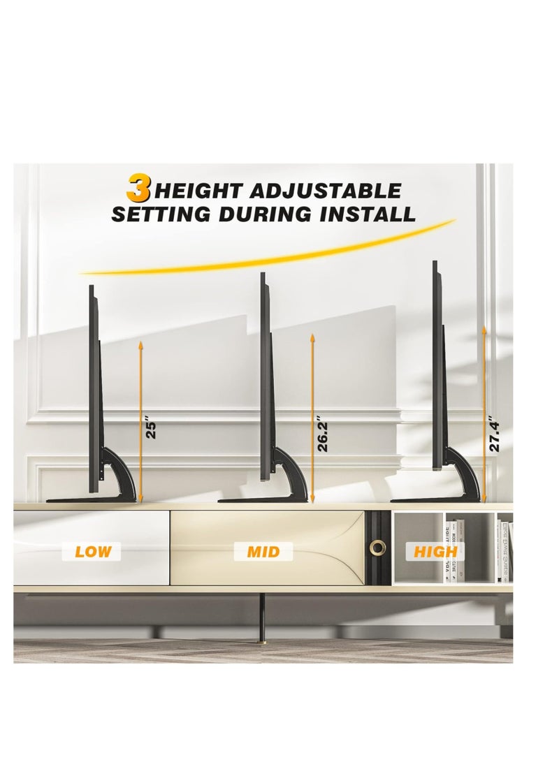 ELTRAZONE "Universal TV Stand Tabletop Mount by 5Rcom: Supports 22 to 65 inch Flat Screen TVs, Adjustable Height, Max 88lbs Capacity, VESA 800 x 500mm - Stable TV Legs for Plasma, LCD, LED Screens" - Image 5