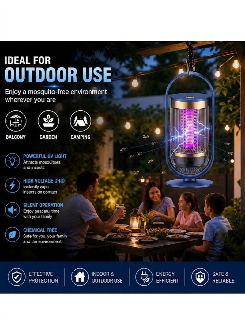 ZEESQUARE Portable Bug Zapper Lamp with UV Light – Mosquito & Flying Insect Killer for Bedroom and Garden - Image 4