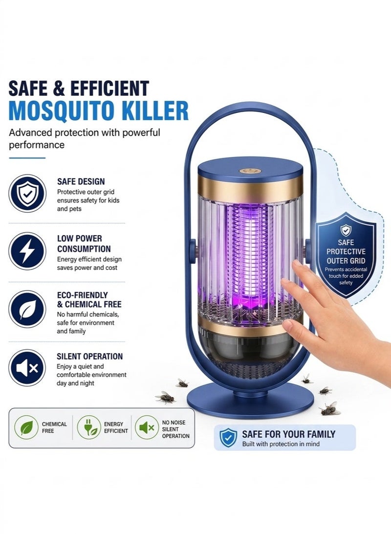ZEESQUARE Portable Bug Zapper Lamp with UV Light – Mosquito & Flying Insect Killer for Bedroom and Garden - Image 3