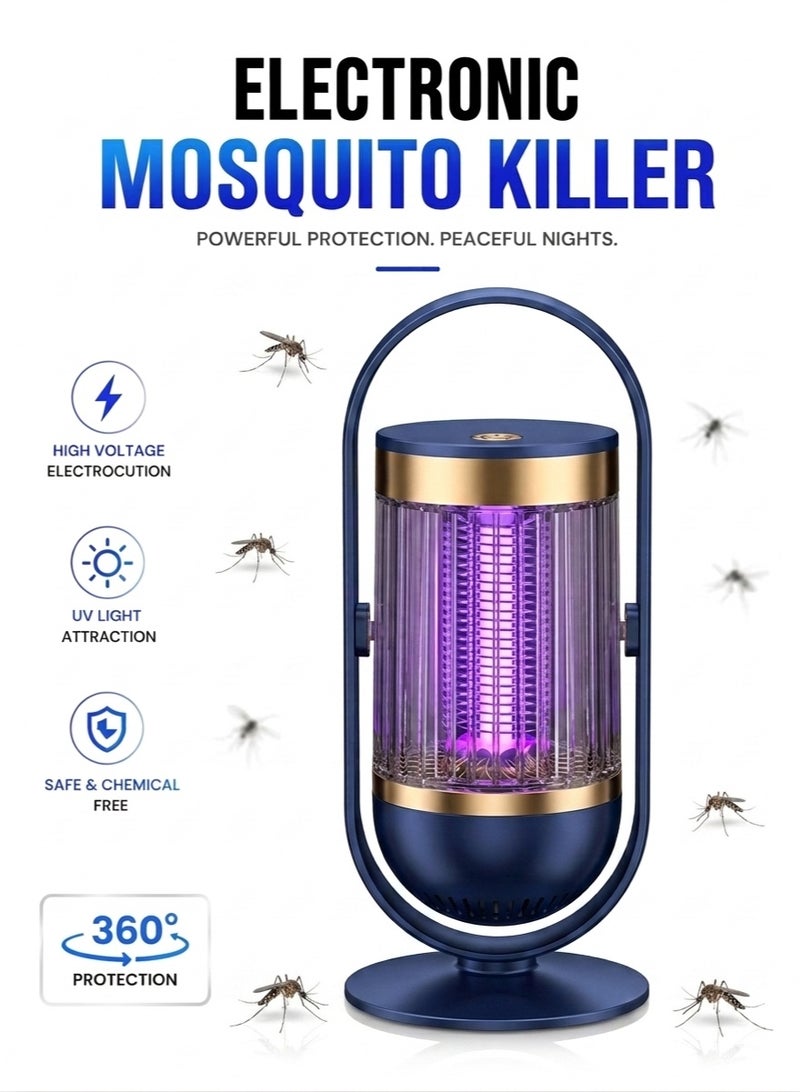 ZEESQUARE Portable Bug Zapper Lamp with UV Light – Mosquito & Flying Insect Killer for Bedroom and Garden - Image 1