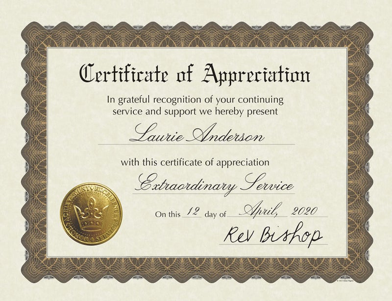 Great Papers! Ready-to-Use Certificates, Appreciation, 11 X 8.5, Ivory/Brown/Gold Colors with Brown Border, 6/Pack - Image 2