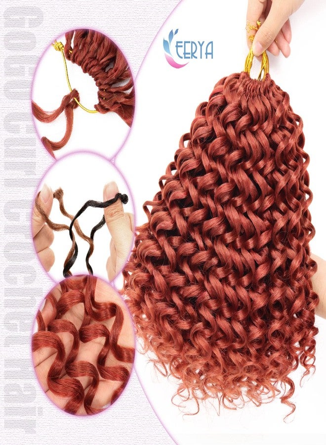 Eerya 7 Packs Auburn GoGo Curl Crochet Hair 10 Inch Copper Red Short Curly Crochet Hair for Women Water Wave Beach Curl Deep Twist Crochet Braids Synthetic Braiding Hair Extensions (10 Inch, Reddish Brown) - Image 5